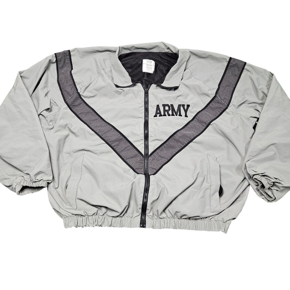 US Army IPFU Jacket Large Regular Gray Reflective Chevron‎ Military PT Utility